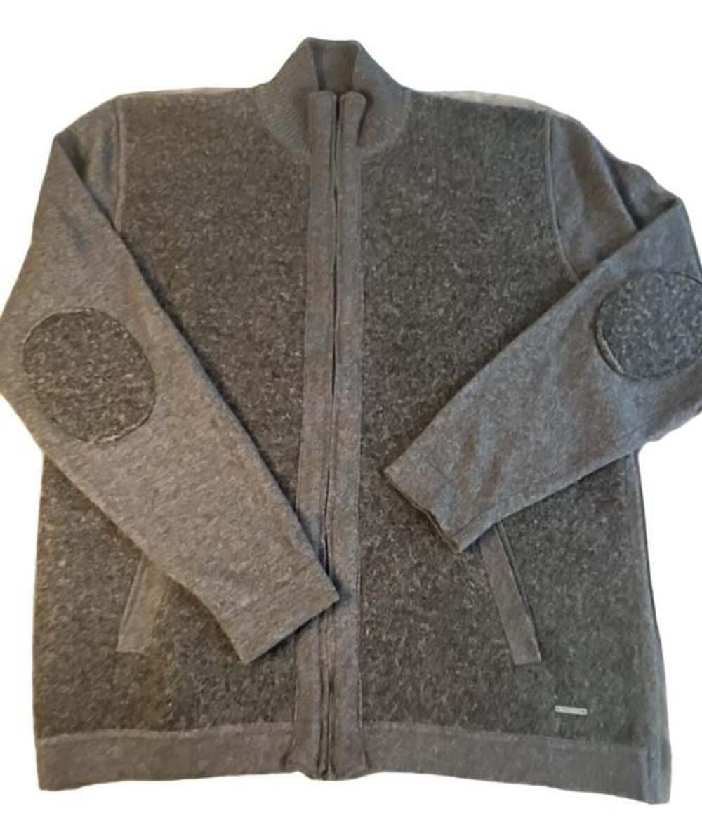 Codice Wool & Cashmere Full Zip Cardigan Size 54 Gray Jacket